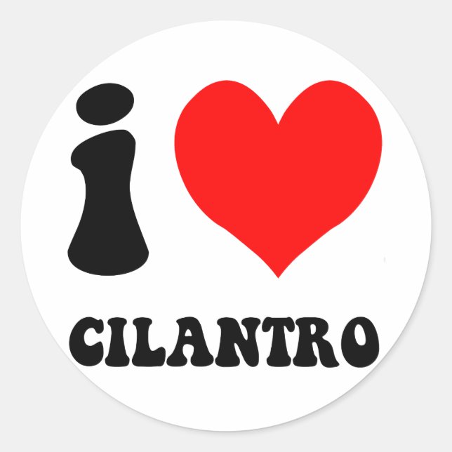 i Liebe cilantro Runder Aufkleber (Vorderseite)