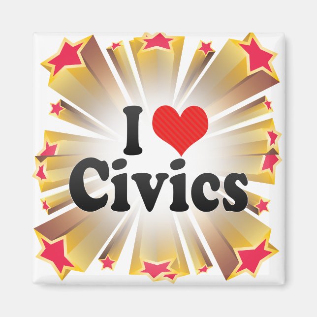I Liebe Civics Magnet (Vorne)