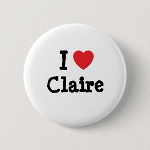 I Liebe Claire heart T - Shirt Button