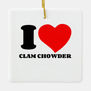 I LIEBE CLAM CHOWWER KERAMIKORNAMENT
