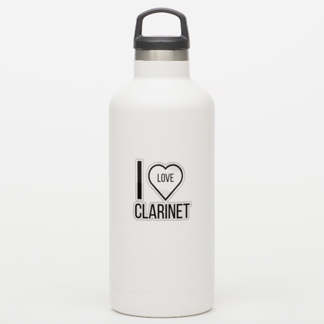 I LIEBE CLARINET AUFKLEBER (Wassserflasche)