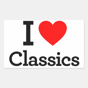 I Liebe Classics Rechteckiger Aufkleber