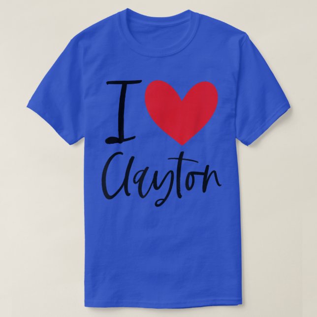 I Liebe Clayton Name Herz Personalisiert Männer Ty T-Shirt (Design vorne)