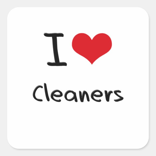 I Liebe Cleaners Quadratischer Aufkleber (Vorderseite)