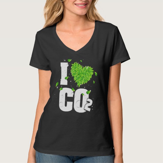 I Liebe CO2 Atemluft für Pflanze Kohlendioxid T-Shirt (Vorderseite)