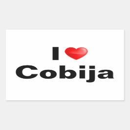 I Liebe Cobija Rechteckiger Aufkleber