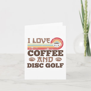 I Liebe Coffee and Disk Golf Retro Sunset Geschenk Karte