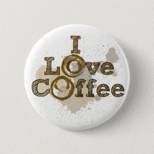 I Liebe Coffee Art Coffein Button