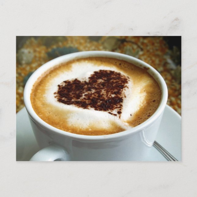 I Liebe Coffee - Latte Art Postkarte (Vorderseite)