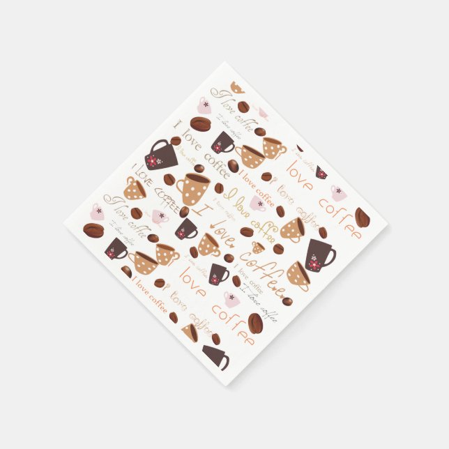 I Liebe Coffee Paper Napkins Serviette (Ecke)