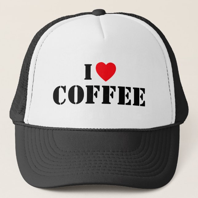 I Liebe Coffee™ Trucker Hat Truckerkappe (Vorderseite)