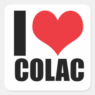 I Liebe Colac Quadratischer Aufkleber