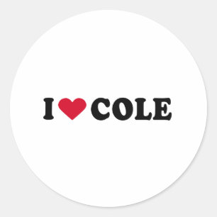 I LIEBE COLE RUNDER AUFKLEBER