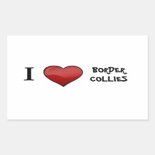 I Liebe Colliese-Aufkleber Rechteckiger Aufkleber