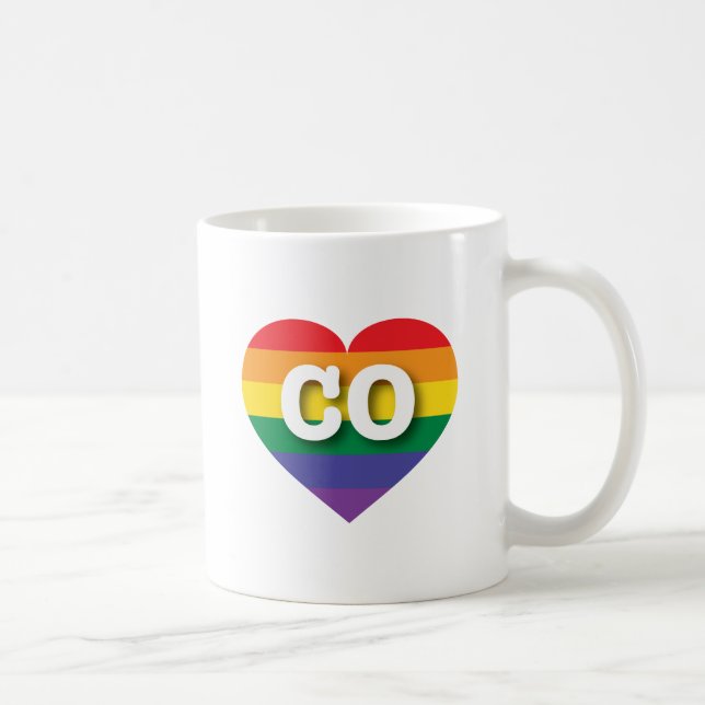 I Liebe Colorado Rainbow Heart Kaffeetasse (Rechts)