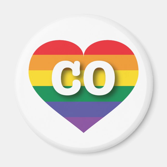 I Liebe Colorado Rainbow Heart Magnet (Vorne)