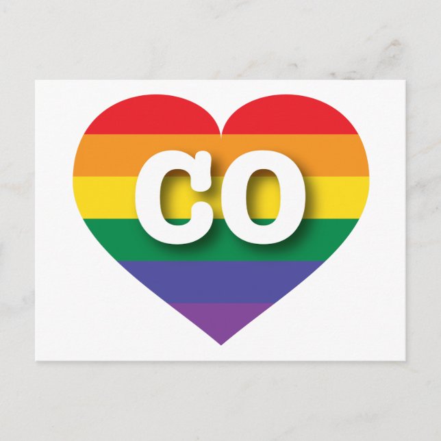 I Liebe Colorado Rainbow Heart Postkarte (Vorderseite)