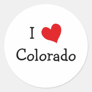 I Liebe Colorado Runder Aufkleber