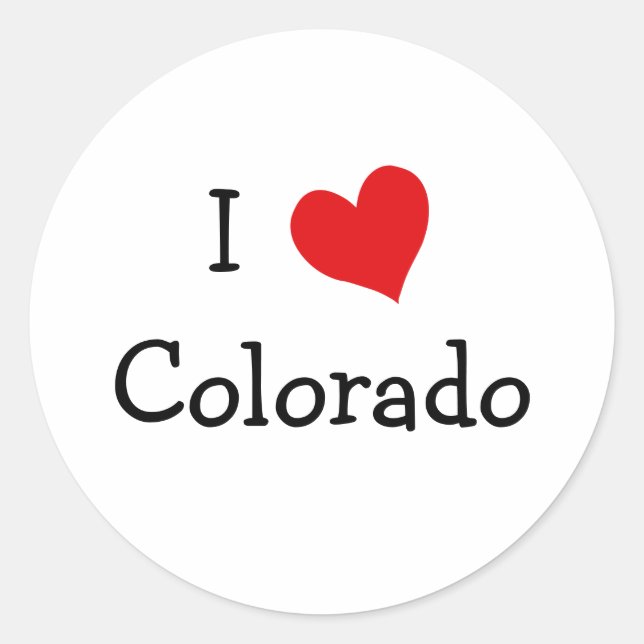 I Liebe Colorado Runder Aufkleber (Vorderseite)