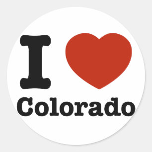 I Liebe Colorado Runder Aufkleber