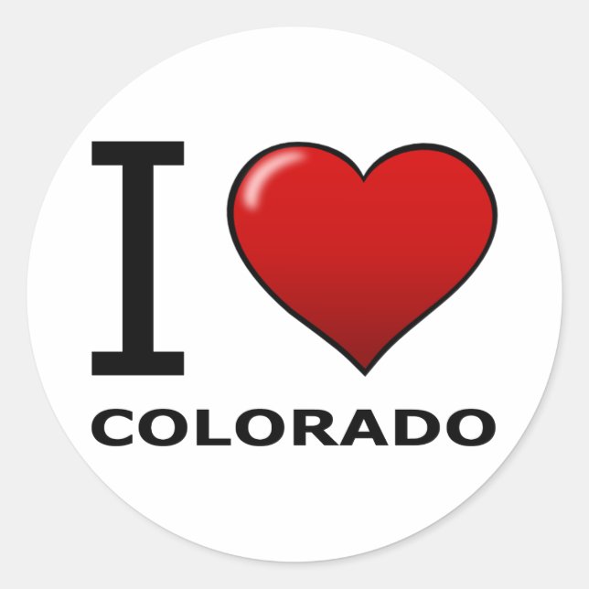 I LIEBE COLORADO RUNDER AUFKLEBER (Vorderseite)