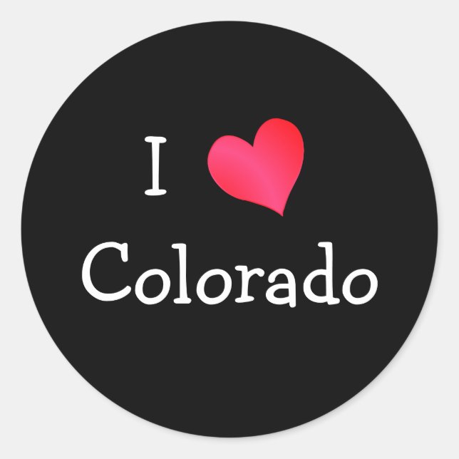I Liebe Colorado Runder Aufkleber (Vorderseite)