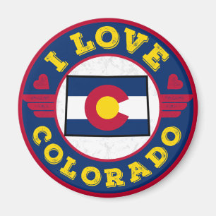 I Liebe Colorado Staat Karte und Flagge Magnet