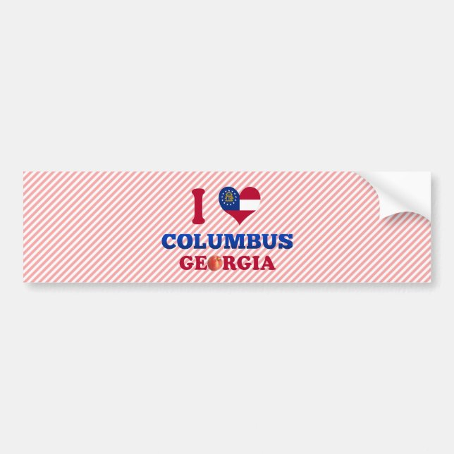 I Liebe Columbus, Georgia Autoaufkleber (Vorne)