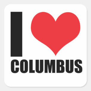 I Liebe Columbus Quadratischer Aufkleber