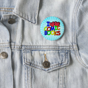 I Liebe Comic Books Button
