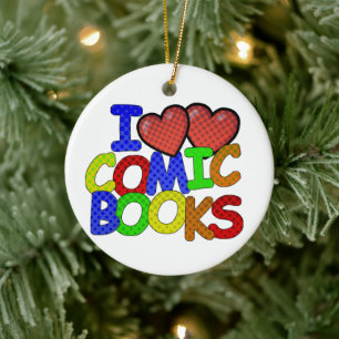 I Liebe Comic Books Keramik Ornament