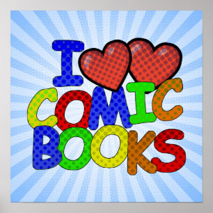 I Liebe Comic Books Poster