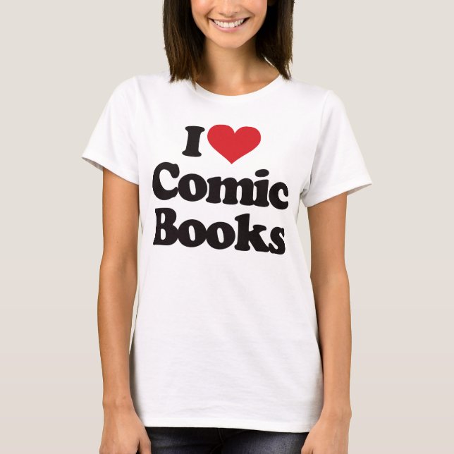 I Liebe-Comic-Bücher T-Shirt (Vorderseite)