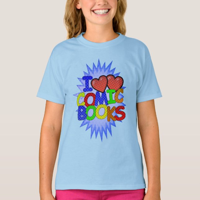I Liebe Comic Bücher T - Shirt (Vorderseite)