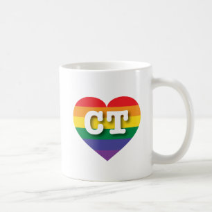 I Liebe Connecticut Rainbow Heart Kaffeetasse