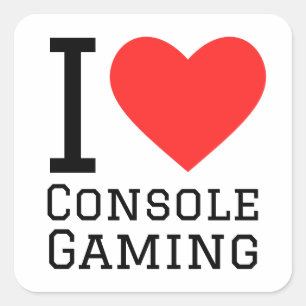 I Liebe Console Gaming Quadratischer Aufkleber
