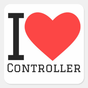 I Liebe-Controller Quadratischer Aufkleber