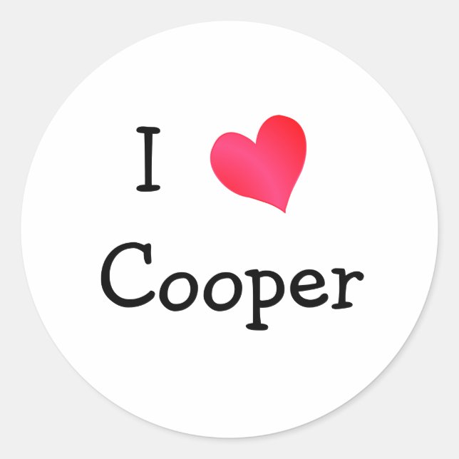 I Liebe Cooper Runder Aufkleber (Vorderseite)