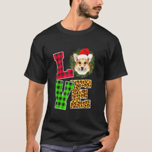 I Liebe Corgi Dog Weihnachtsmannmütze Kariert Ugi  T-Shirt