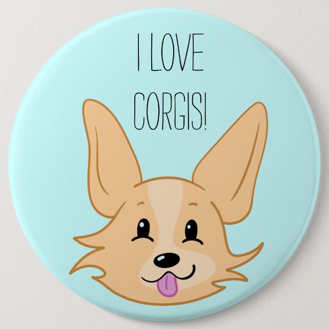 I Liebe Corgis Button (Vorderseite)