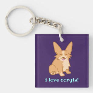 "I Liebe Corgis" Corgi Schlüsselanhänger