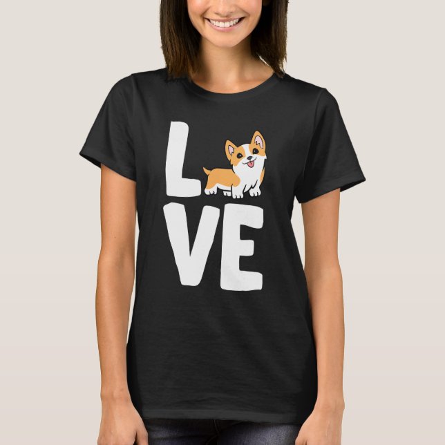 I Liebe Corgis Corgis Hund T-Shirt (Vorderseite)