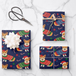 I Liebe Corgis Weihnachtssüß Geschenkpapier Set