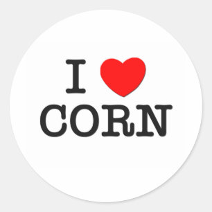 I Liebe CORN (Lebensmittel) Runder Aufkleber