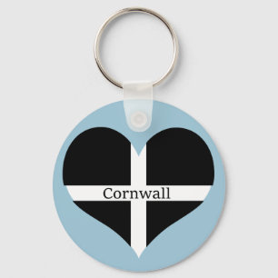 I Liebe Cornwall St Piran Flag Herzdesign Schlüsselanhänger