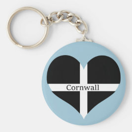 I Liebe Cornwall St Piran Flag Herzdesign Schlüsselanhänger