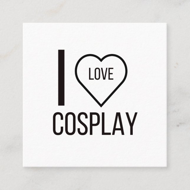 I LIEBE COSPAY QUADRATISCHE VISITENKARTE (Vorderseite)