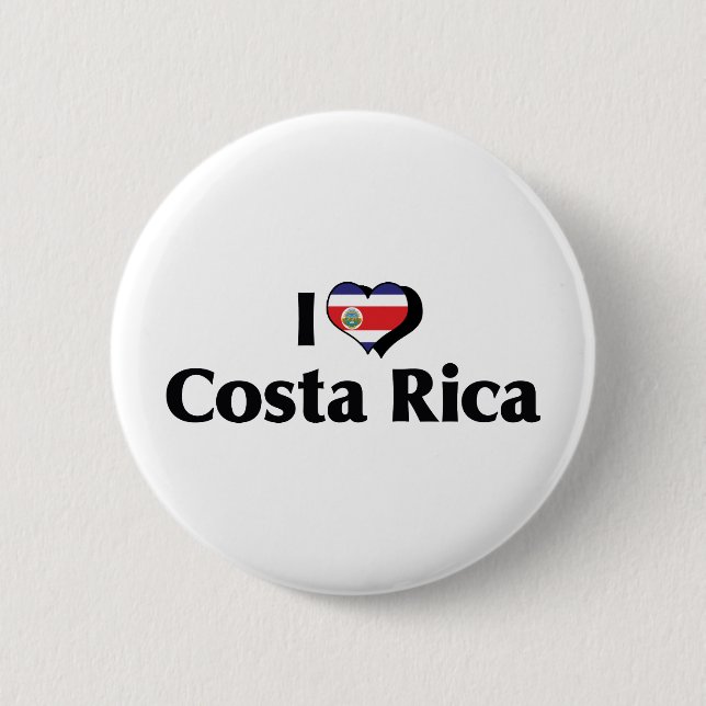I Liebe Costa Rica Flagge Button (Vorderseite)
