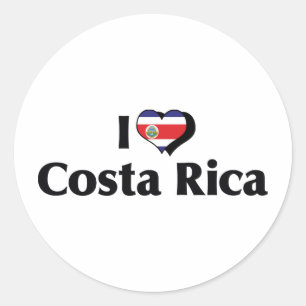 I Liebe Costa Rica Flagge Runder Aufkleber