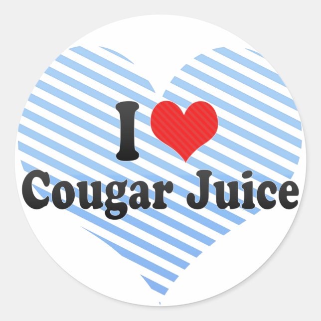 I Liebe Cougar Juice Runder Aufkleber (Vorderseite)